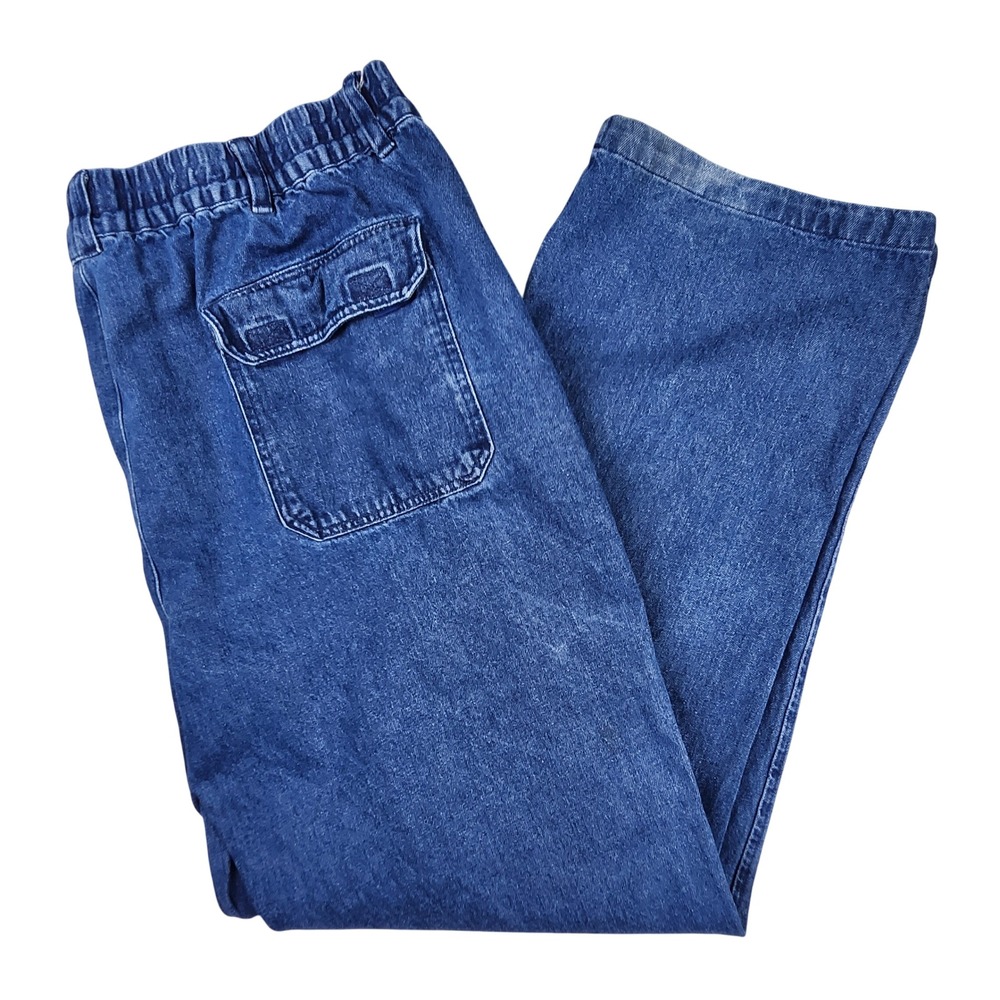 Scandia Woods Denim Pants Mens 44XL Blue Elastic Waist‎ Comfort Fit